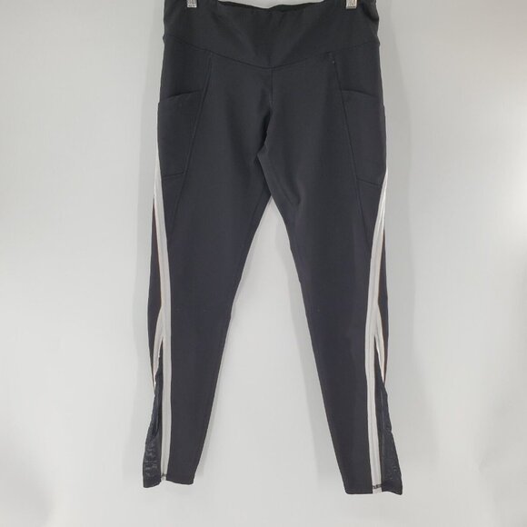 Champion Athletic Black with Grey Mesh Trim Women's Leggings Size‎ L - Picture 1 of 6